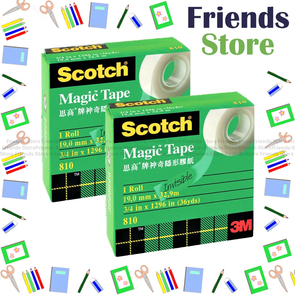 เทป Scotch - Magic™; บรรจุกล่อง; ขนาด 3/4 นิ้ว x 36 หลา; 810HK [2 ม้วน]