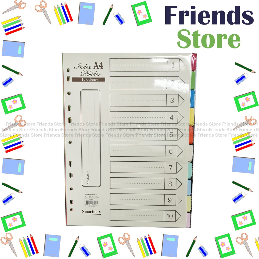 [125011D] Smartmax - 11-hole A4 Paper Index Dividers  (10 Colours) SM710（索引顏色隨機發放）
