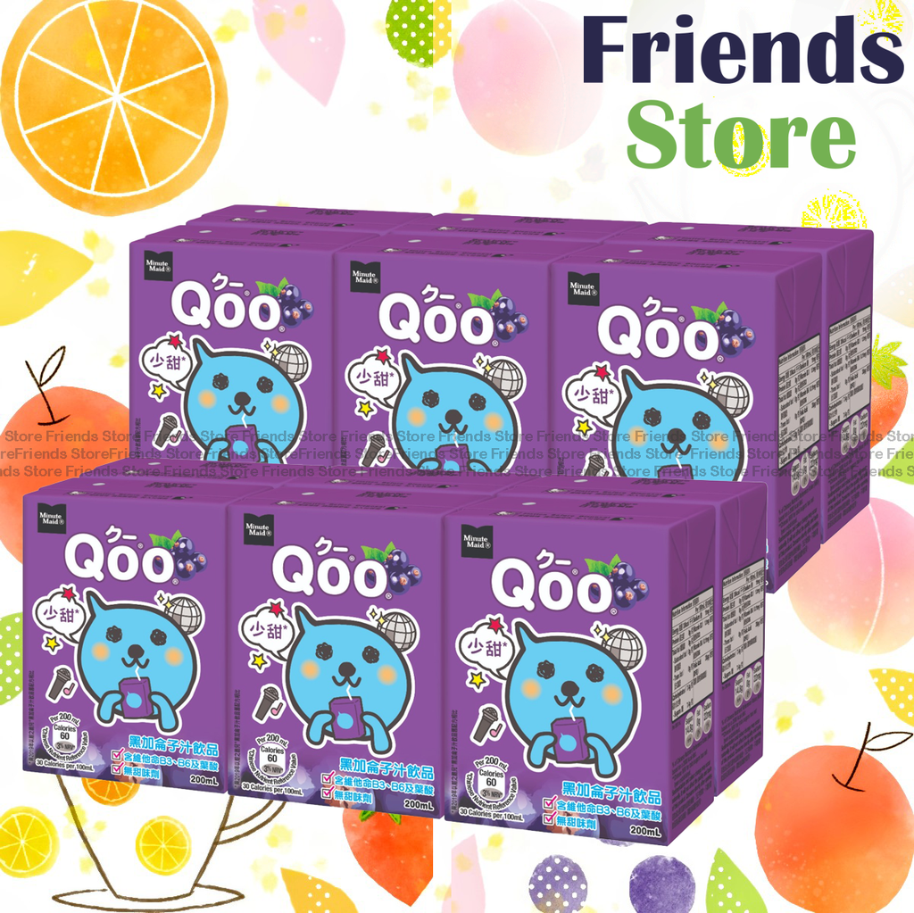 美粒果 - Qoo 黑加侖子汁 (200毫升 X 6 X 2)
