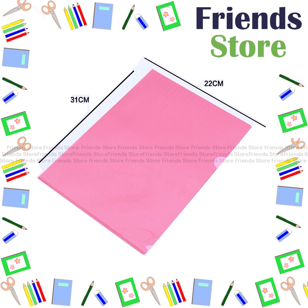 [LFA3] Godex - A4 L shape single layer clear file/Pink color
