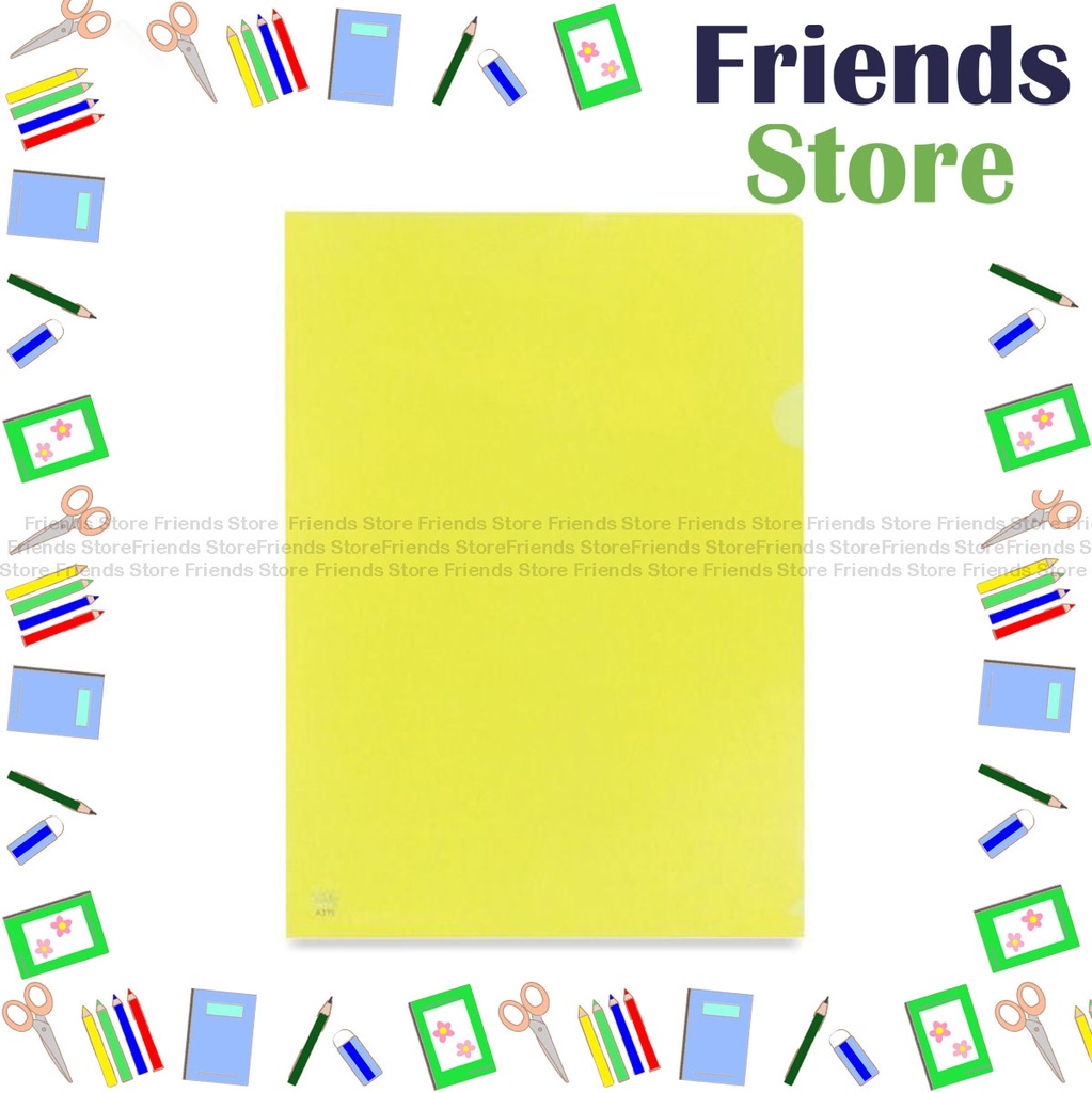 Godex - แฟ้มใสแบบชั้นเดียวรูปตัว L ขนาด A4 / สีเหลือง