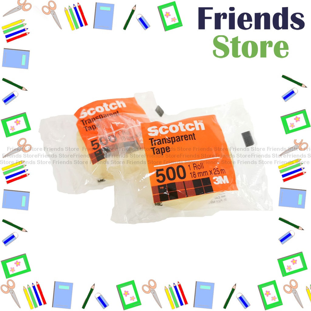 スコッチ - 500 3/4インチ x 27ヤード透明テープ、18mm x 25m; 2ロール