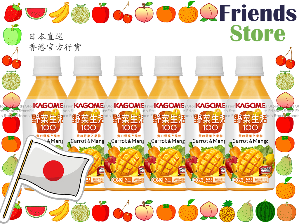 KAGOME - Japan Carrot & Mango Mixed Juice(小樽裝)芒果混合汁  (280ml X 6) new/old packing randomly distributed