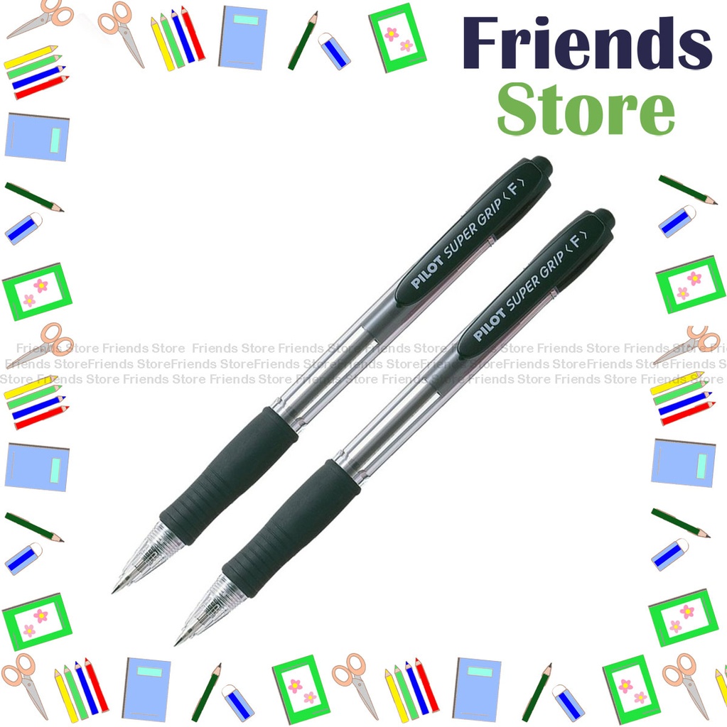 PILOT - Super Grip 10R Ball Pen 0.7mm (BPGP-10R-F-B) Black X 2