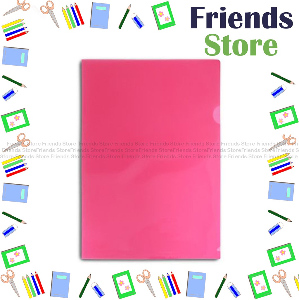Godex - A4 L shape single layer clear file/Red color