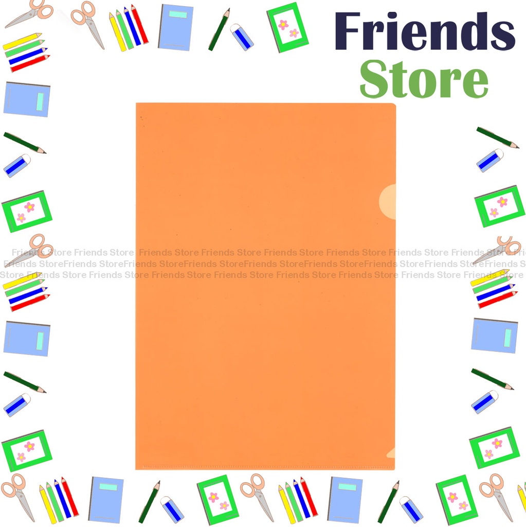 Godex - A4 L shape single layer clear file/Orange color
