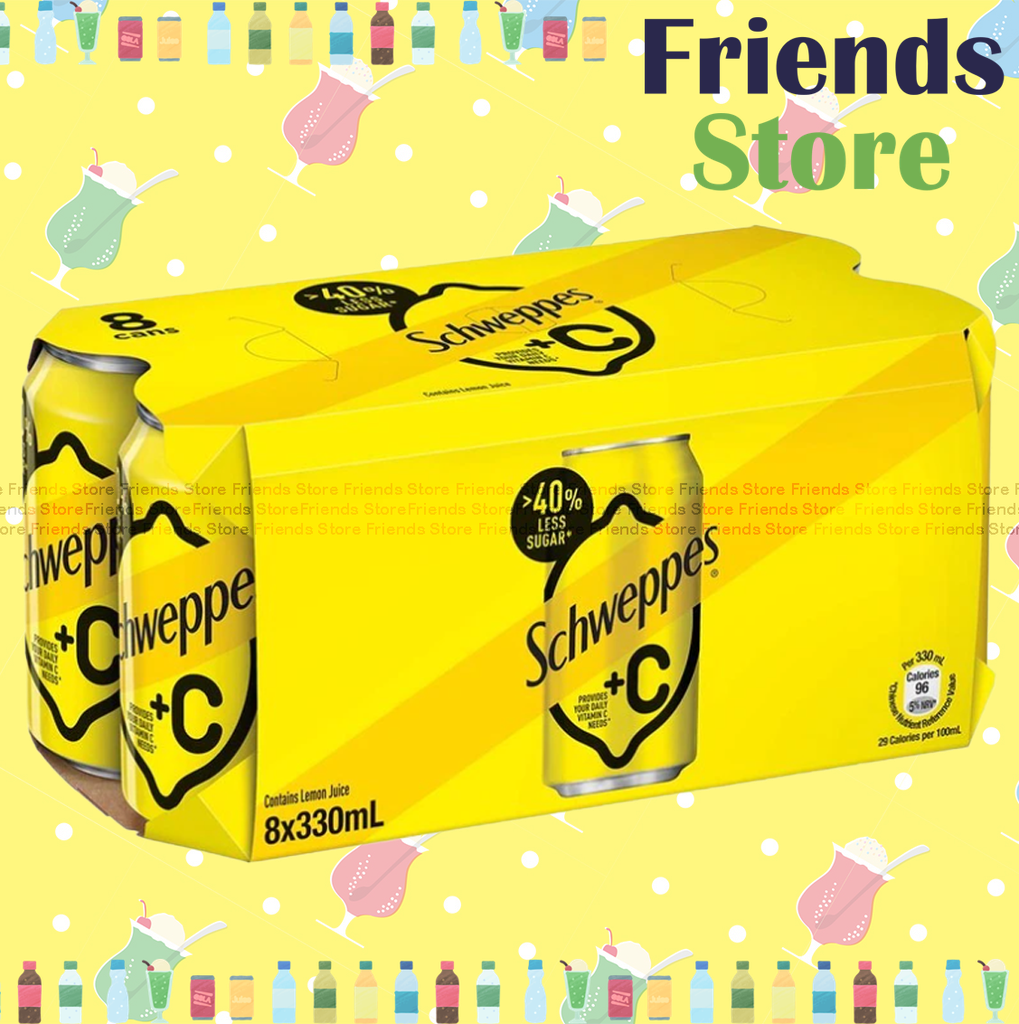 Schweppes - +C Lemon Flavoured Soda (330ml X 8)New/old packing randomly distributed
