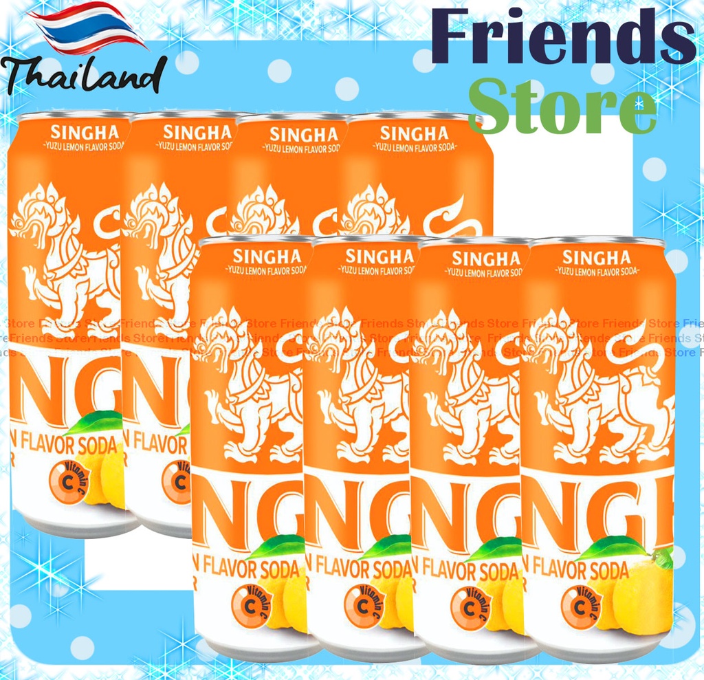 SINGHA - Canned Soda Water (橙罐 Yuzu Lemon Flavor) (330ml X 8) (Authorized goods of HK)