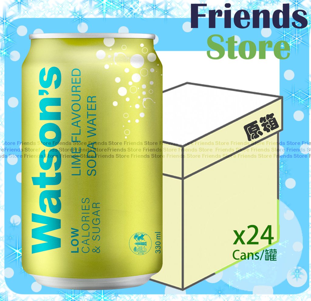 watsons - [Full case] canned lime flavoured 青檸 soda water(330ml X 24) random packing