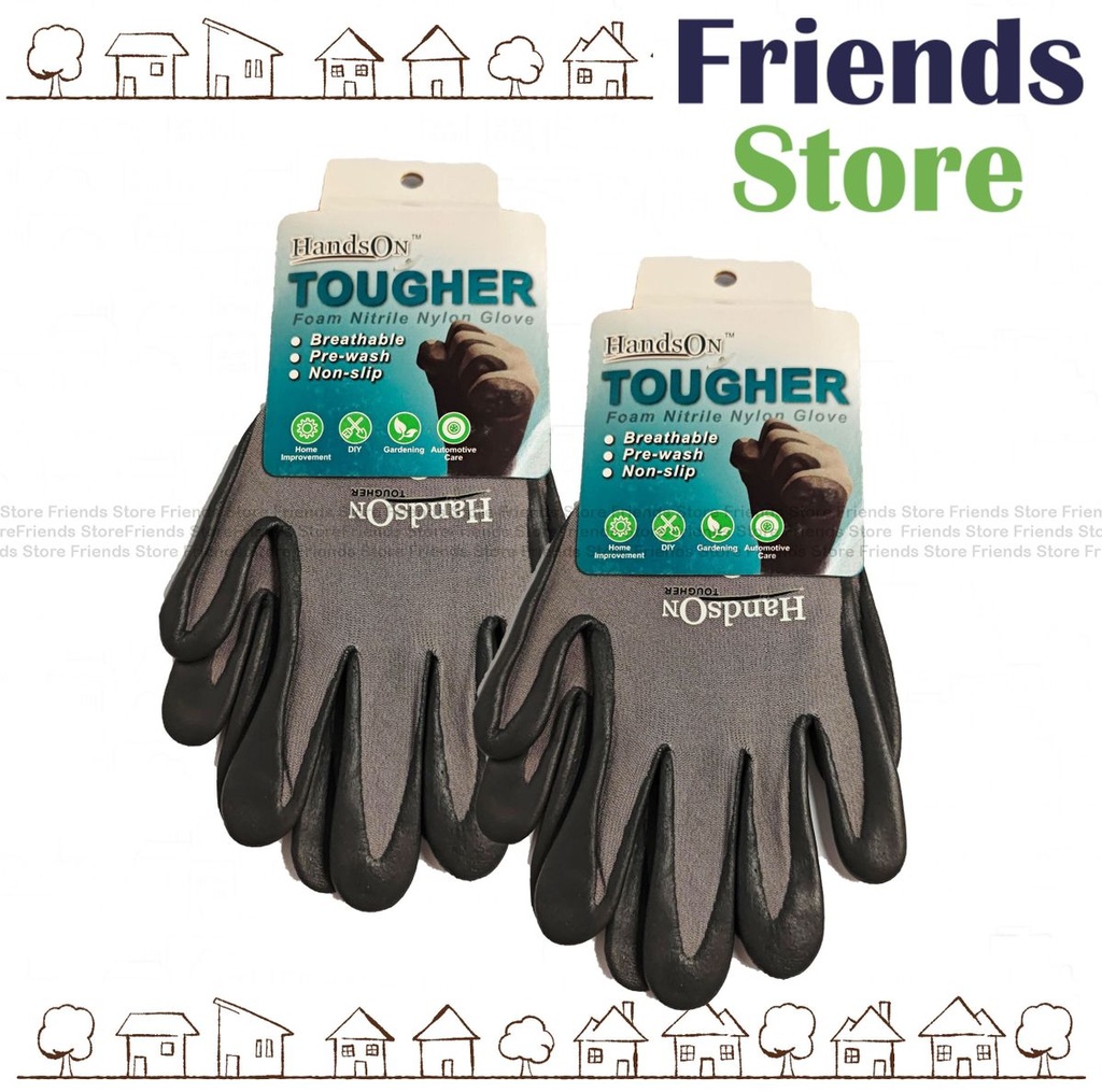 [GTHL] HandsON - Tougher Anti-skid Safety Gloves 309881 (Grey / Size L) X 2
