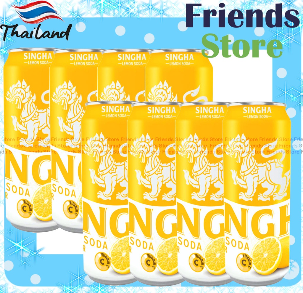 SINGHA - น้ำโซดาบรรกระป๋อง (รสเลมอน) (330 มล. x 8 กระป๋อง) (สินค้าลิขสิทธิ์แท้จากฮ่องกง)