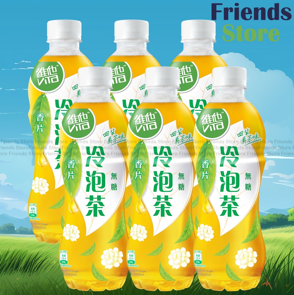 Vita - 膠樽裝Bottled Cold Brew No Sugar Jasmine Tea (500ml X 6) New/Old Pkg randomly distributed