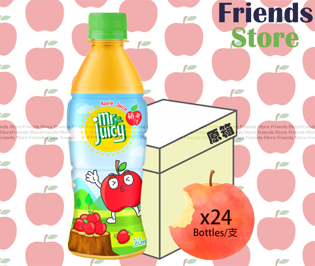 มิสเตอร์จูซี่ - [ยกกล่อง] น้ำแอปเปิ้ล (360 มล. x 24 ขวด)