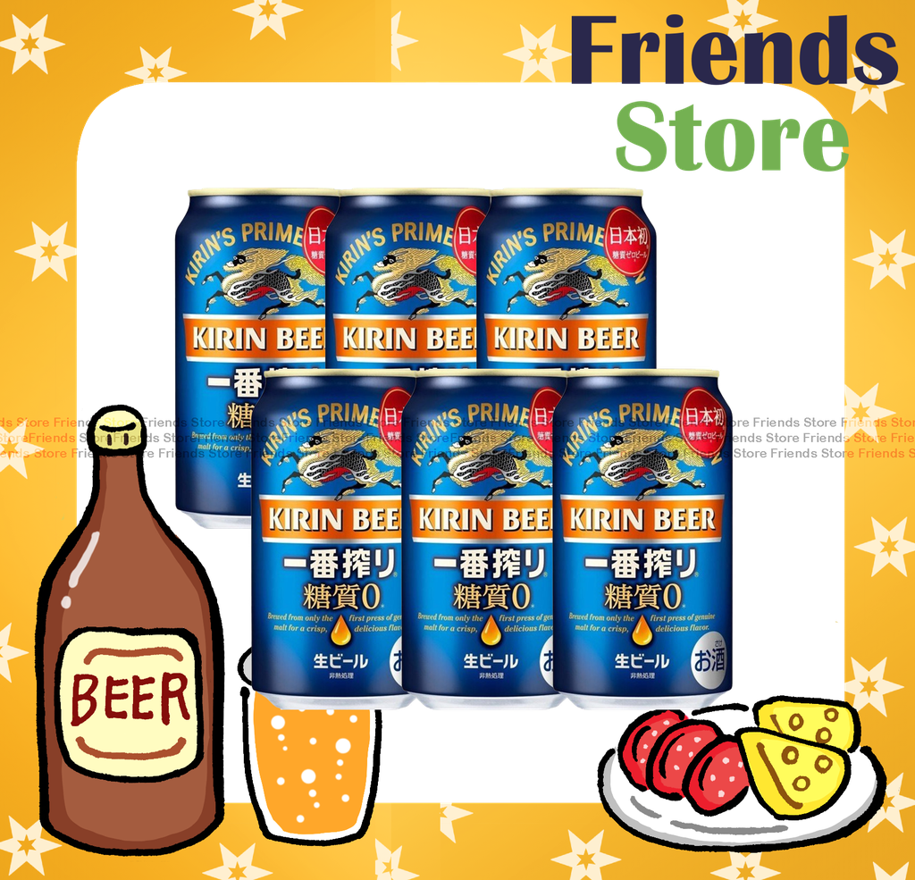 KIRIN - 一番搾り 零糖質啤酒 飲品 (350毫升 X 6) Random Packing