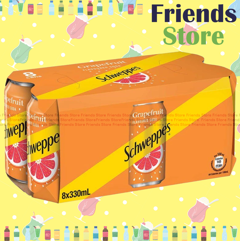Schweppes - Grapefruit Flavoured Soda (330ml X 8) New/old packing randomly distributed