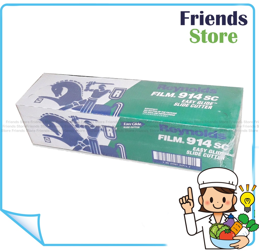 [W110803] เรย์โนลด์ส - ม้วนฟิล์มพลาสติกพร้อมที่ตัดสไลด์ 914