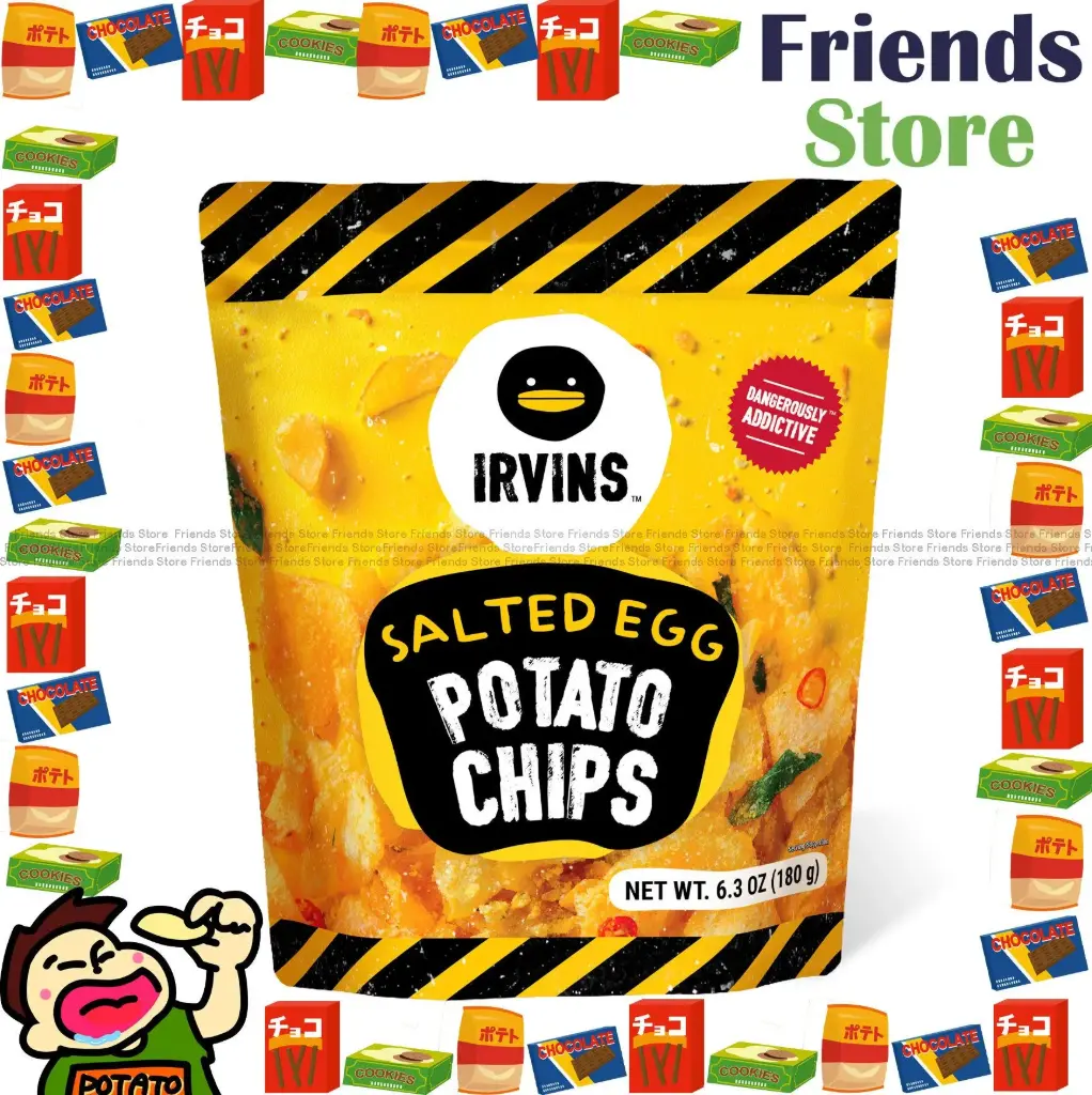 IRVINS - シンガポール塩卵ポテトチップススナック（大袋）180g × 1袋