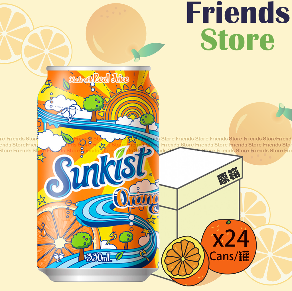 Sunkist - [Full case] Sparkling Orange Juice Drink (330ml X 24)