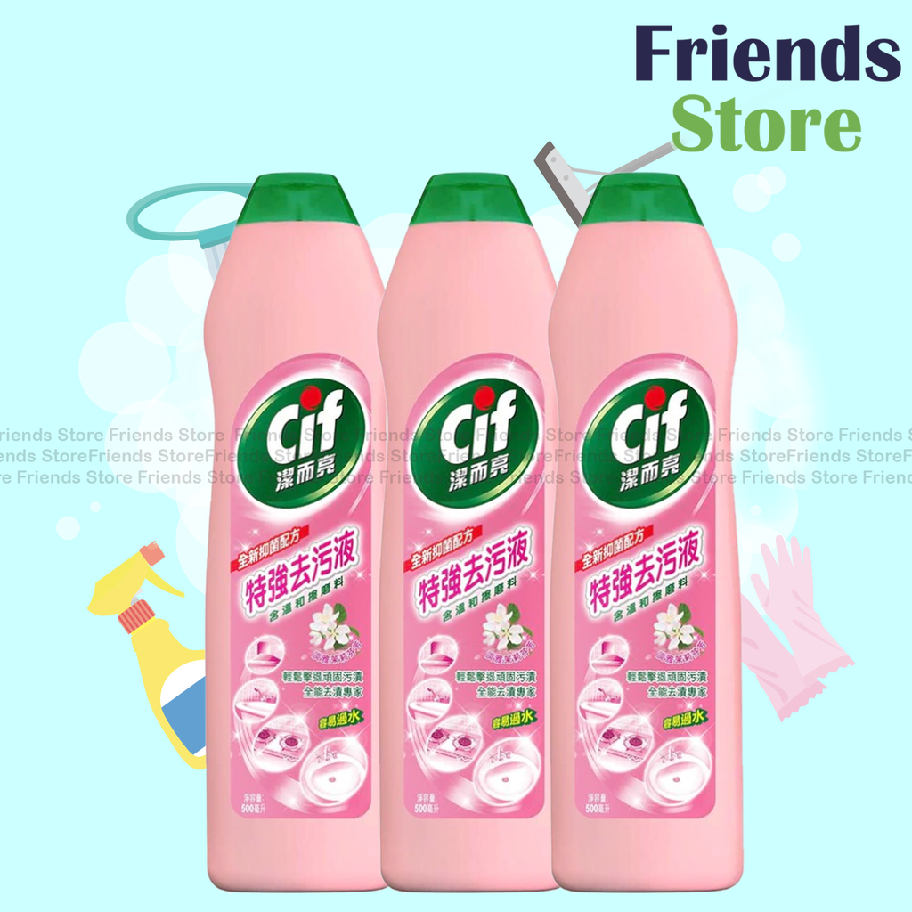 Cif - (3支) Powerful Cream Cleanser - Jasmine (Pink) 500ml X 3