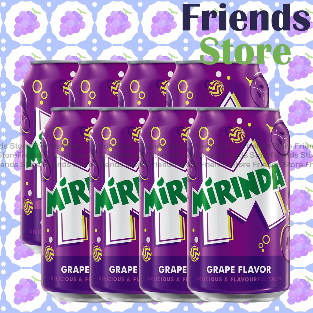 Mirinda - Canned Grape Flavoured Soft Drink (330ml X 8)