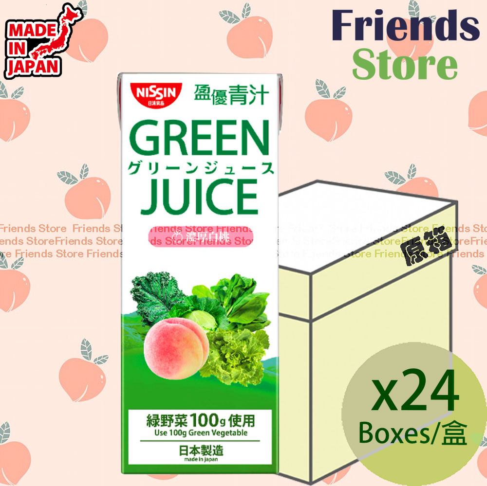Nissin - [Full Case] 盈優 Green Juice White Peach (200ml X 24)BBD:on/after OCT 2025