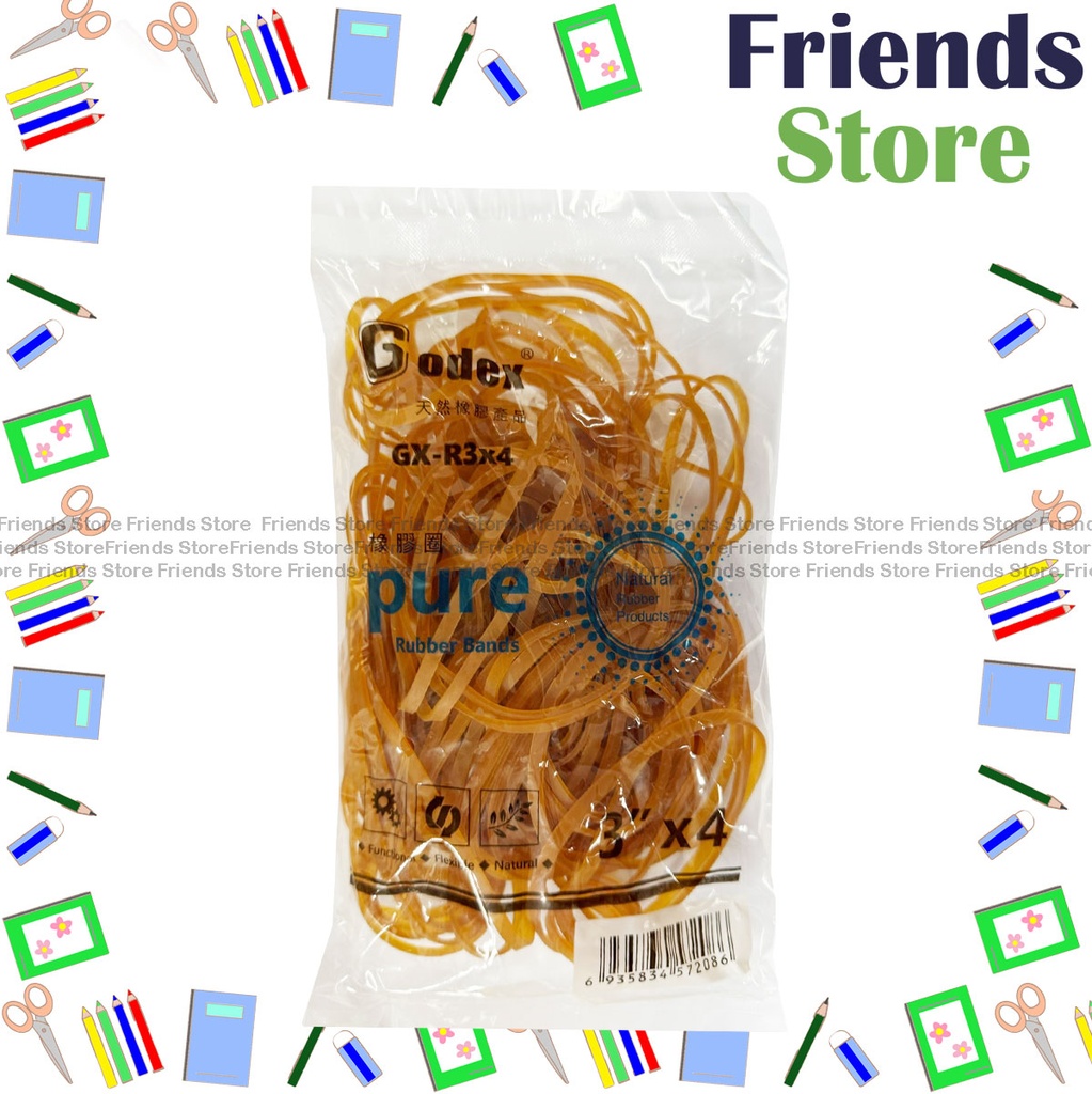 [15008G] Godex - Bagged Rubber Band  (Diameter 3" X W4mm/approx. 160g per bag) GX-R3X4