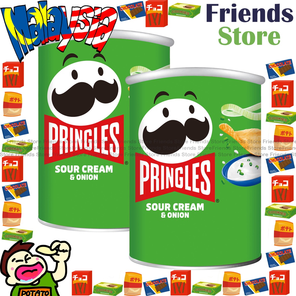 PRINGLES - Chips (Sour Cream Onion Flavour 綠色小罐裝) 48g X 2  (Dealer's Goods of HK)