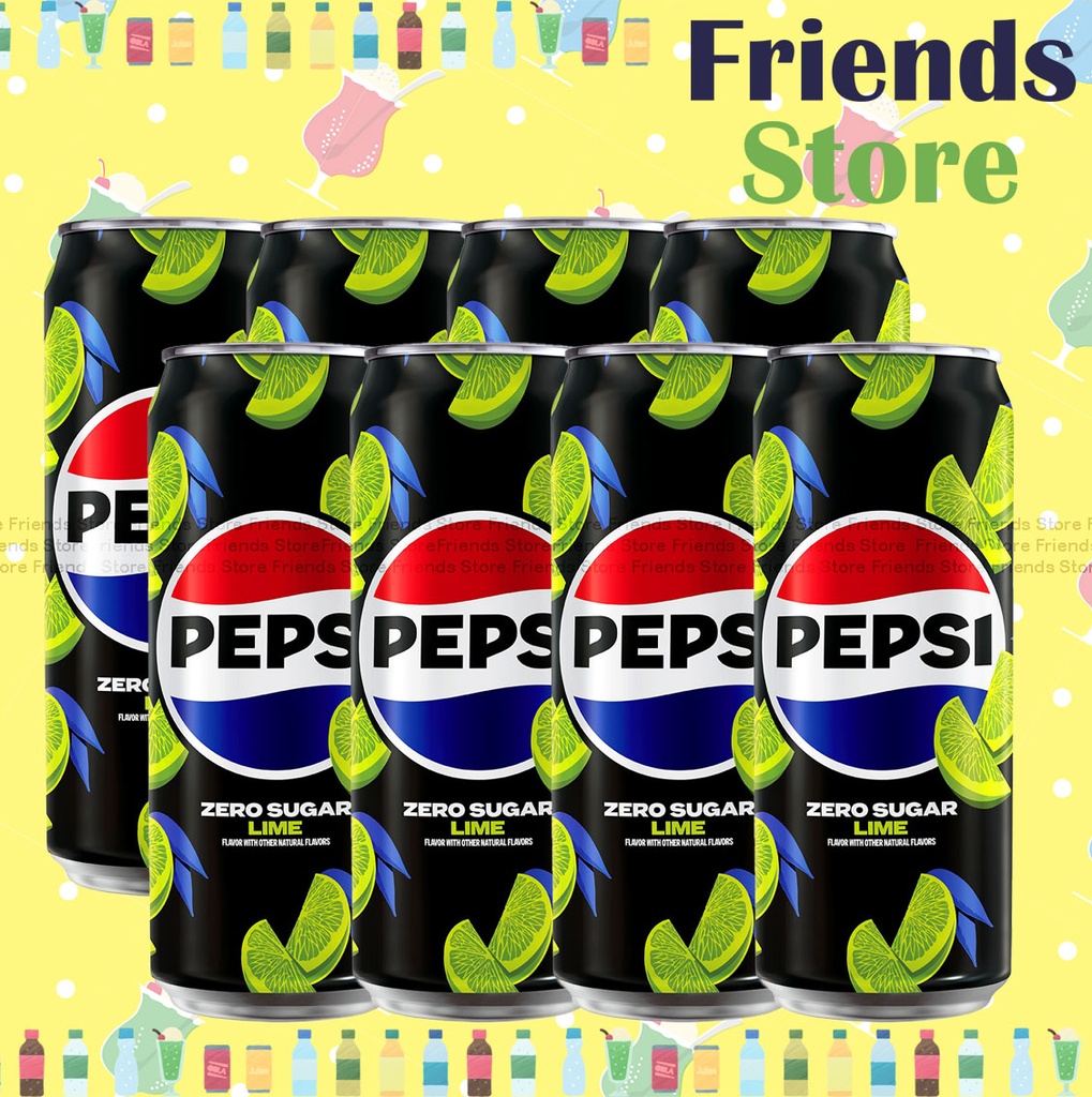 [400398K] Pepsi - Black (no sugar) Lime Flavour青檸味 Soft Drink (330ml X 8)