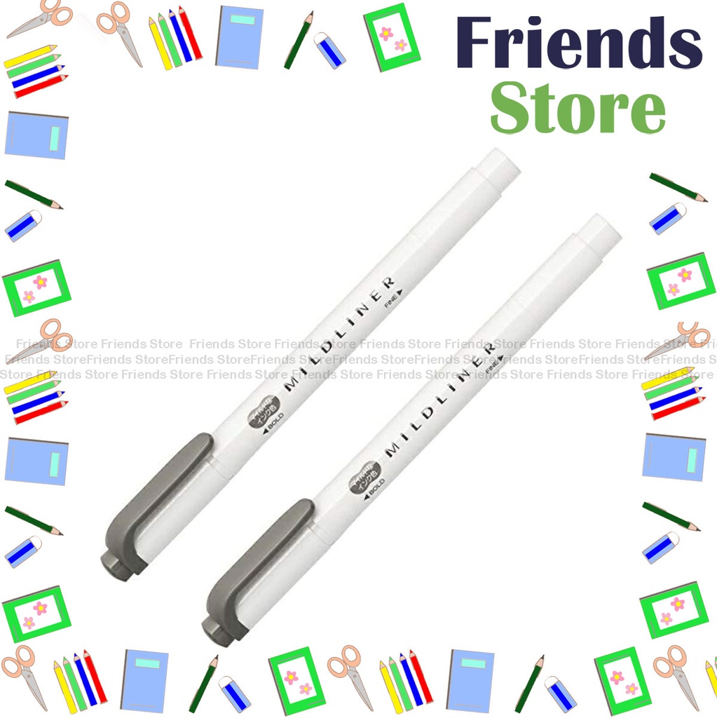 [WKT7-MDGR] Zebra 斑馬牌 - Double Sided Flexible Highlighter Pen - MILD DEEP GRAY 深邃灰色- WKT7-MDGR X 2