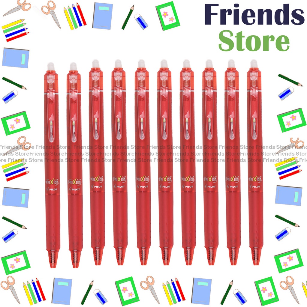 [124049BF] PILOT - [10pcs]Japan Frixion Ball Clicker 0.5mm (Red) LFBK-23EF  