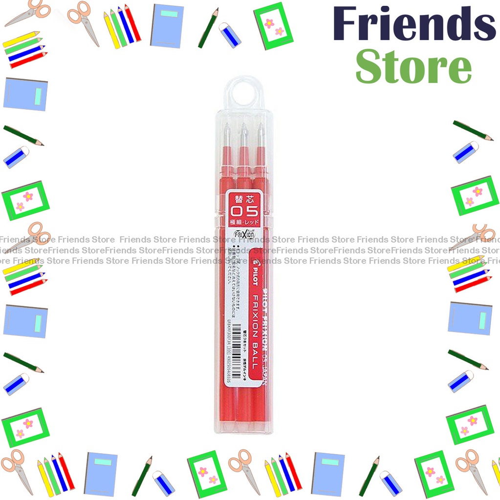 [124048B] PILOT - Frixion Ball & Frixion Ball Clicker용 0.5mm 리필심 (빨간색) BLS-FR5-L-S3