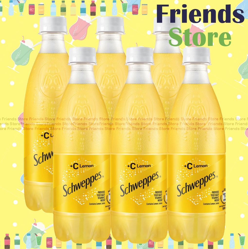 Schweppes - bottled +C Lemon Flavoured Soda (500ml X 6)