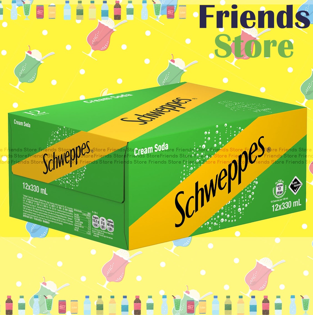 [400148C] Schweppes - [Full case of 12 Cans]  Cream Soda Drink  (330ml X 12) Packing Randomly Distributed