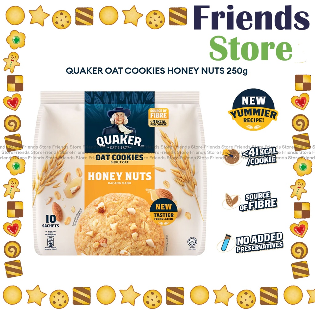 QUAKER - Oat Cookies with Honey Nuts  (Dealer's Goods of HK / Bag of 10 Sachets)