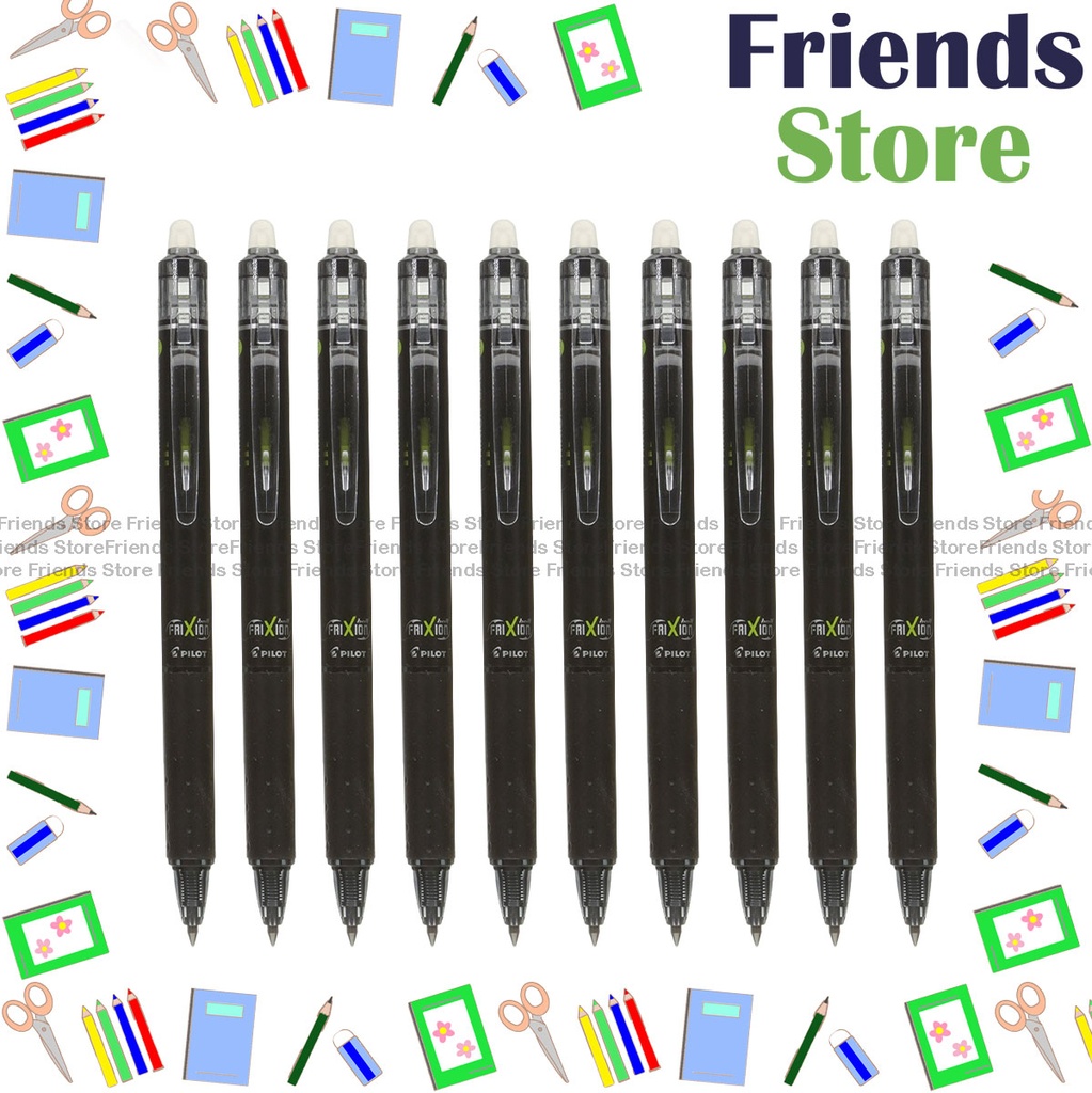 [124049CF] PILOT - [10pcs] Japan Frixion Ball Clicker 0.5mm (Black) LFBK-23EF  