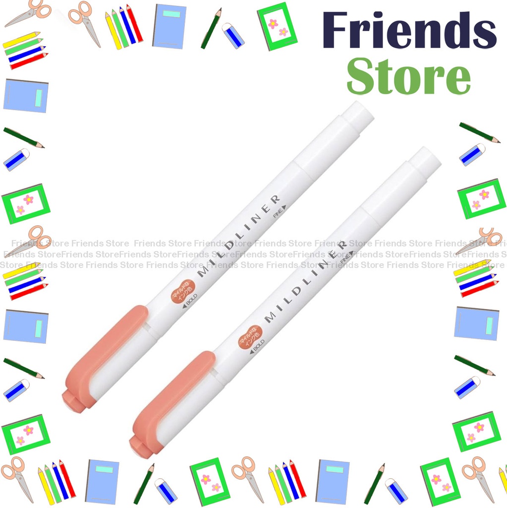 [WKT7-MVE] Zebra 斑馬牌 - Double Sided Flexible Highlighter Pen - MILD VERMILION 朱紅色- WKT7-MVE X 2