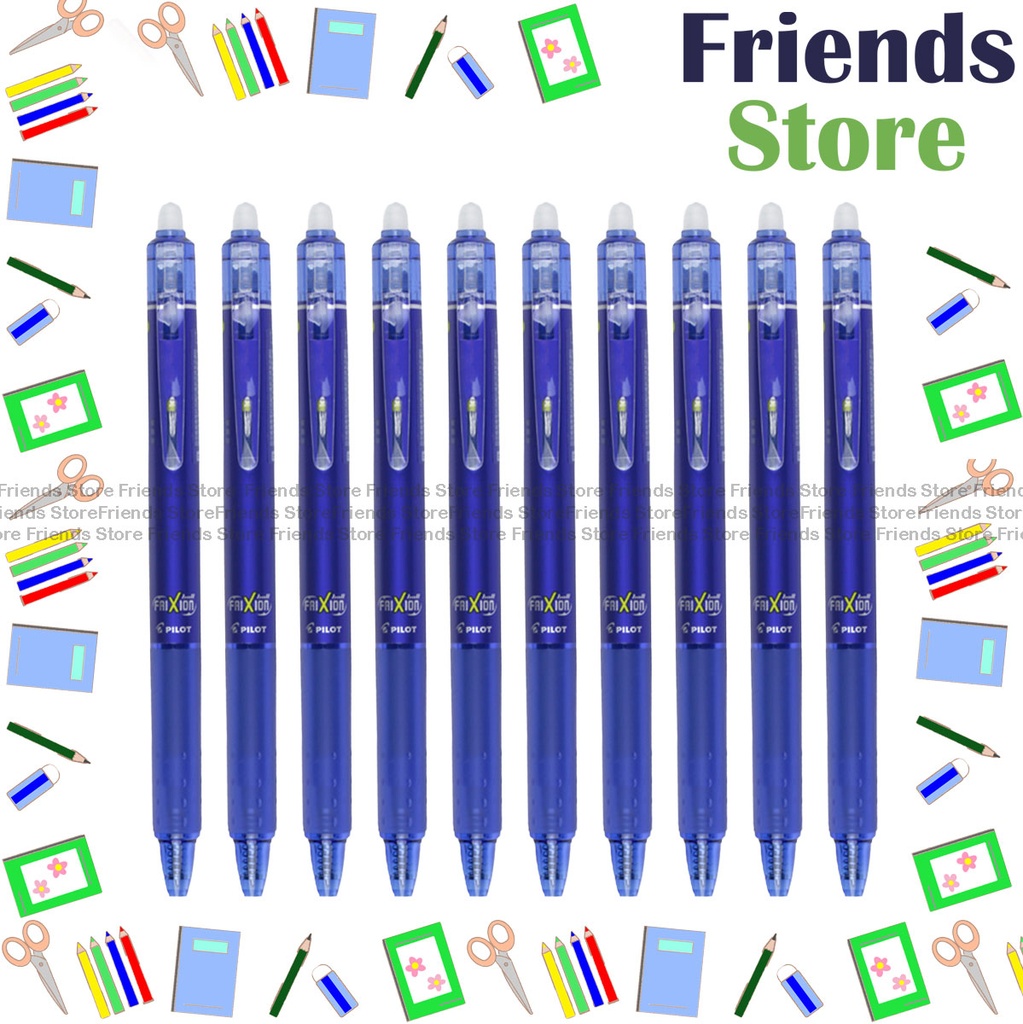 PILOT - [10 ชิ้น] หัวคลิกเกอร์ลูกบอล Frixion จากญี่ปุ่น ขนาด 0.5 มม. (สีฟ้า) LFBK-23EF