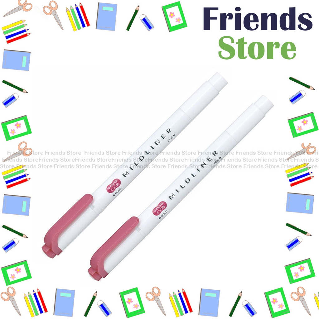 [WKT7-MR] Zebra 斑馬牌 - Double Sided Flexible Highlighter Pen - MILD RED 紅色 - WKT7-MR X 2