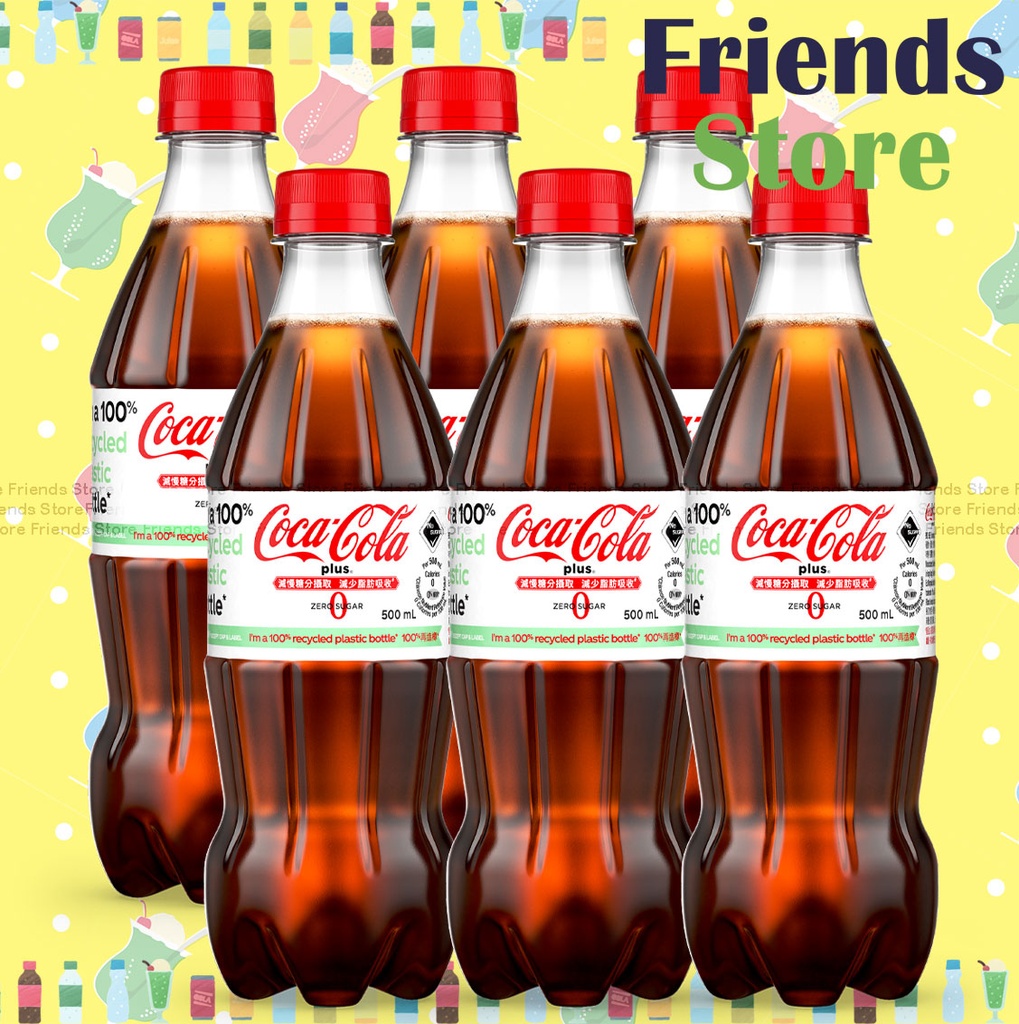 可口可樂 - 樽裝 加系可樂膳食纖維(無糖汽水) (500毫升 X 6) #Coke #Coca-Cola