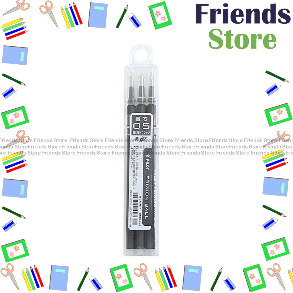 [124048A] PILOT - ไส้ลูกบอล Frixion Ball และ Frixion Ball Clicker ขนาด 0.5 มม. (สีดำ) BLS-FR5-L-S3