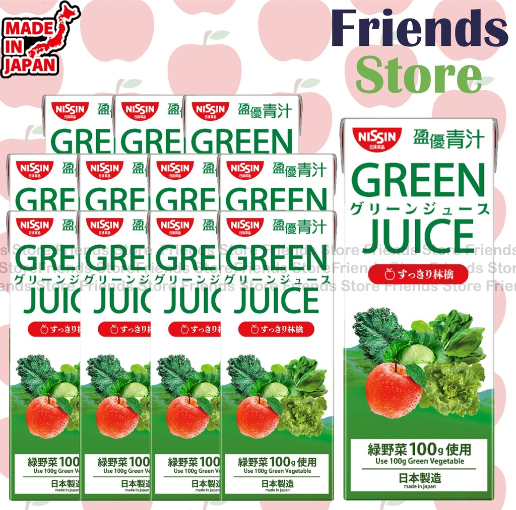 [4MC191A] Nissin - 盈優 Green Juice รีเฟรชชิ่งแอปเปิ้ล (200ml X 12)
