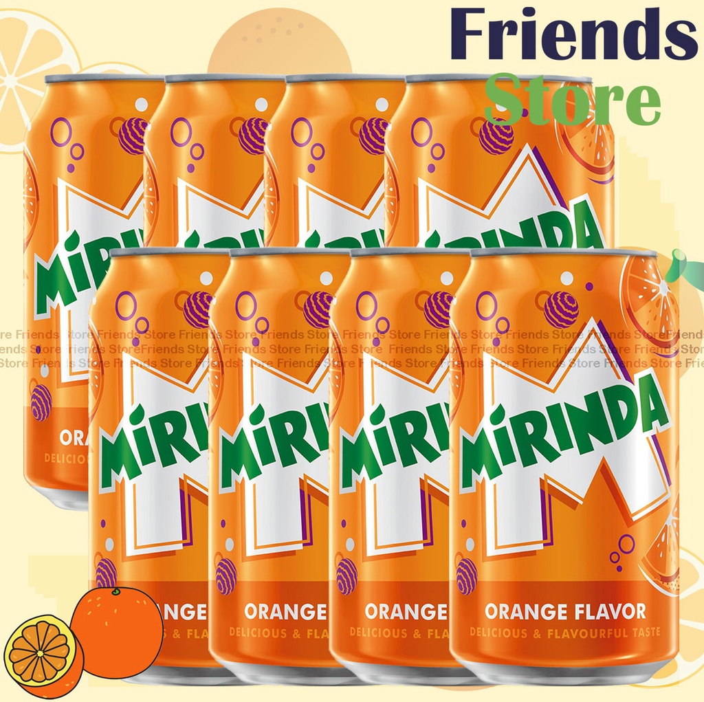 [400398N] Mirinda - Canned Orange Flavoured Soft Drink (330ml X 8)