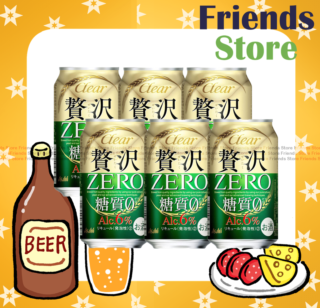อาซาฮี - 贅沢 Clear Zero Beer Drink (350ml X 6) #ไม่มีน้ำตาล