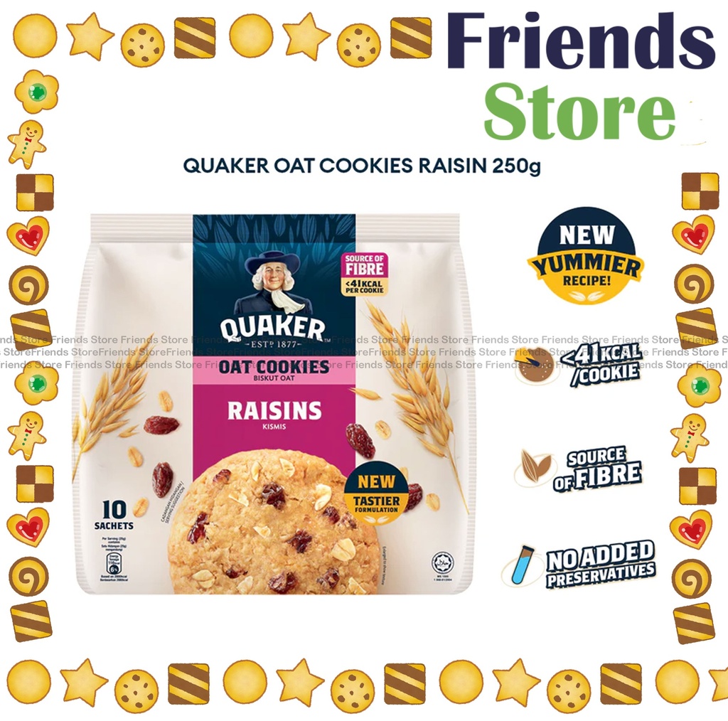 QUAKER - Oat Cookies with Raisins (Dealer's Goods of HK / Bag of 10 Sachets)