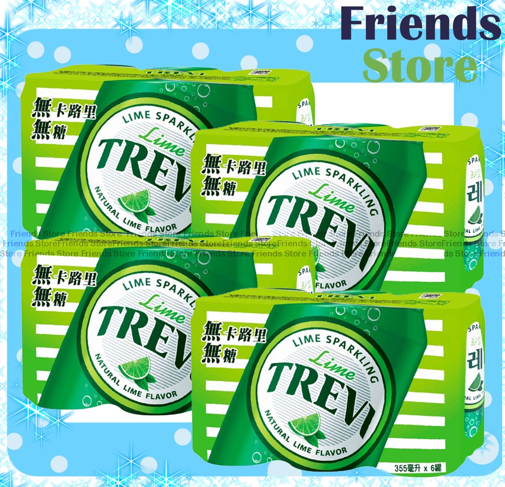 樂天 - [原箱] Trevi 罐裝有氣水 青檸味 (355毫升 x 24) 新舊包裝隨機發放