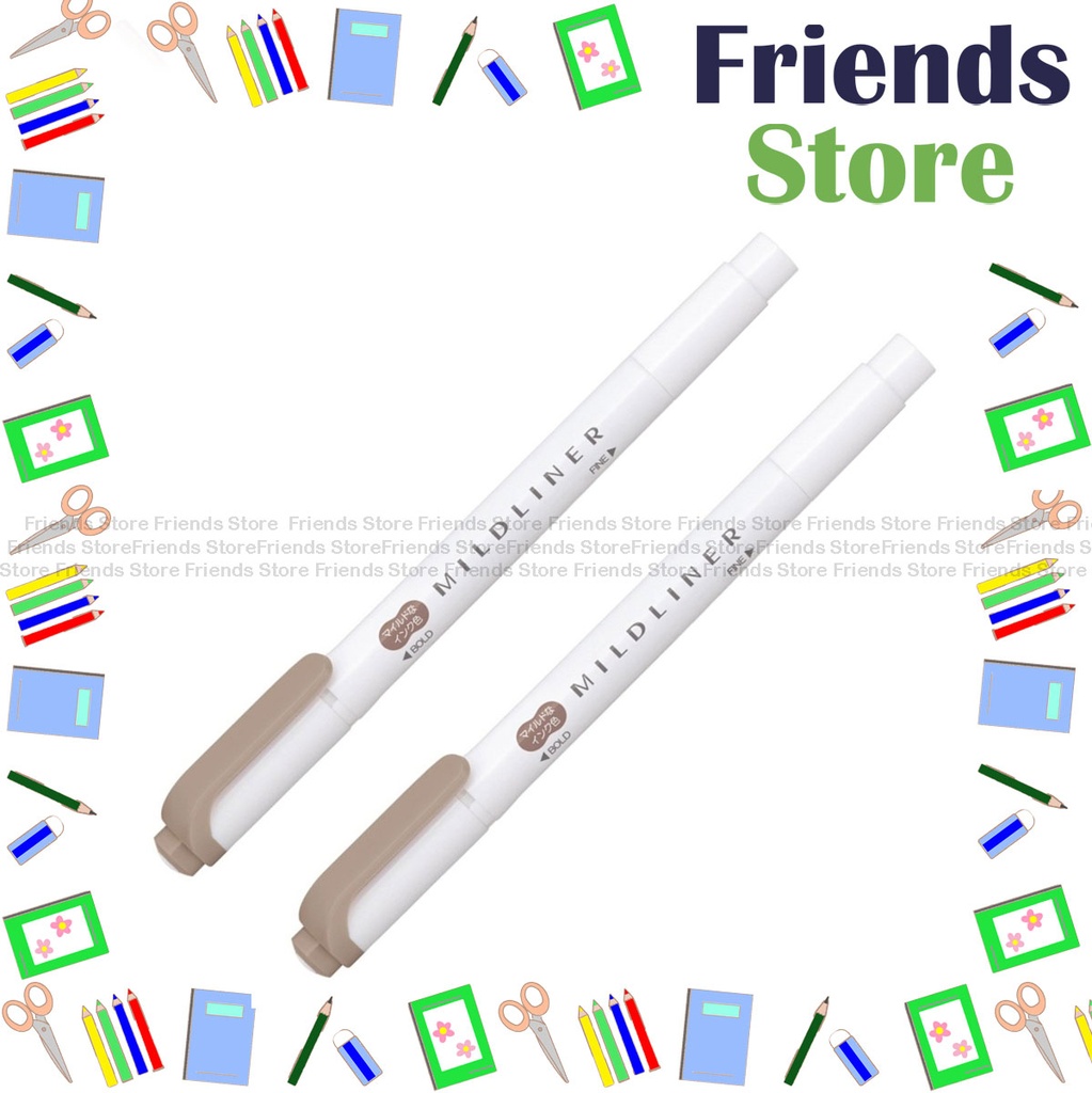 [WKT7-ME] Zebra 斑馬牌 - Double Sided Flexible Highlighter Pen - MILD BROWN 啡色- WKT7-ME X 2