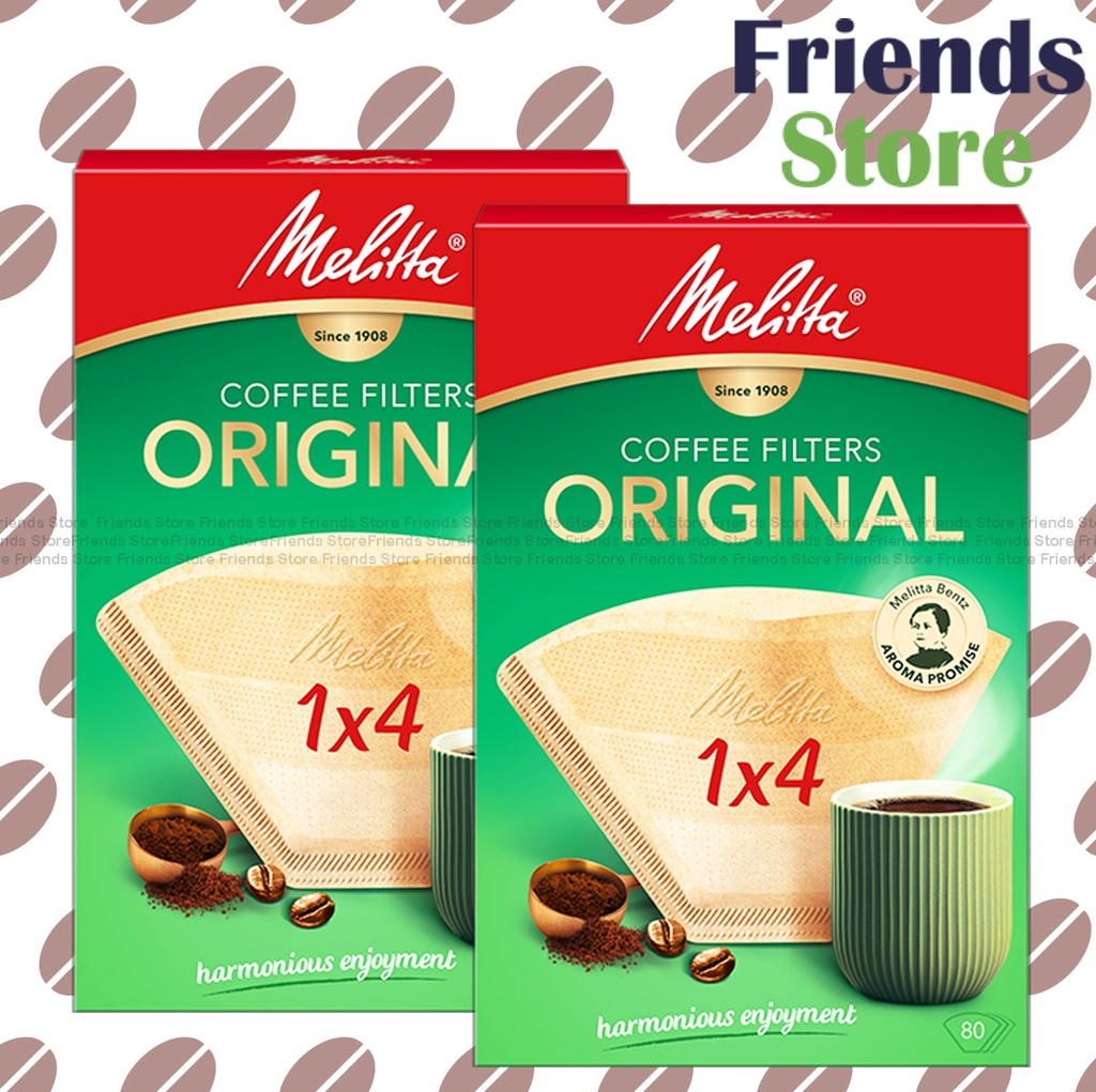 [4004424J] เมลิตต้า - แผ่นกรองกาแฟ 1x4 (8-12 ถ้วย) (กล่องละ 40 แผ่น x 2)