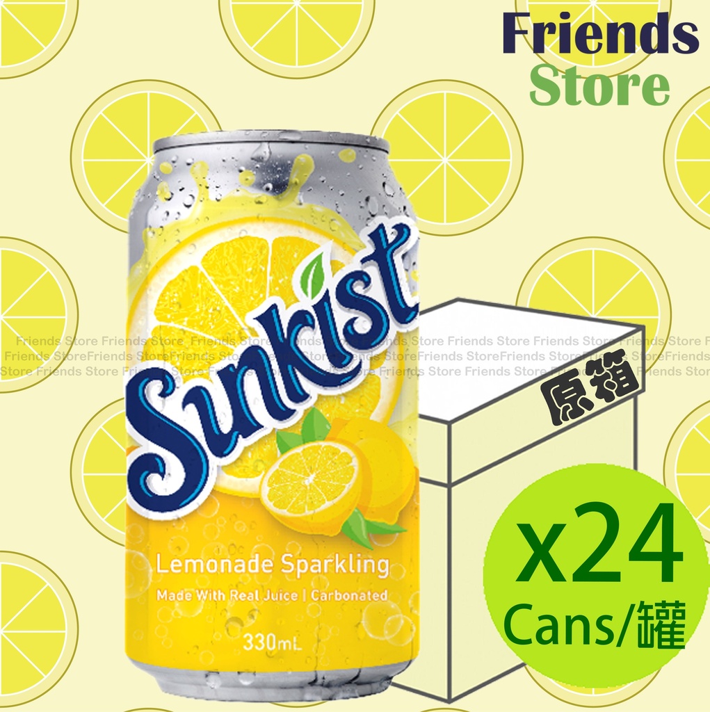 Sunkist - [Full case]  Sparkling Lemonade Drink (330ml X 24)
