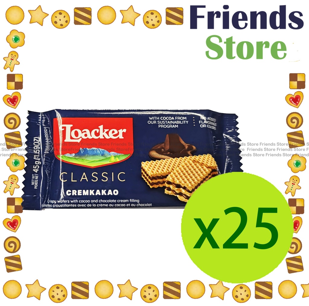 Loacker - [Full Case](Family Pack) Wafer Cremkakao （深藍）(45g x 25)