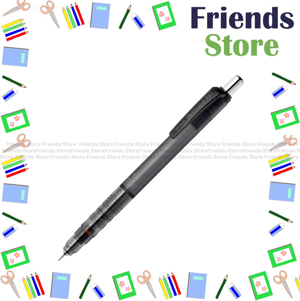 [12102E] Zebra 斑馬牌 - ดินสอกด DelGuard 0.5mm(P-MA85-LG-MCBK)Matte Clear Black